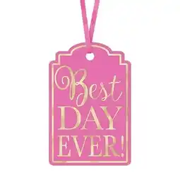 Tesco Pink Best Day Ever! Tags - Pack of 25 offer