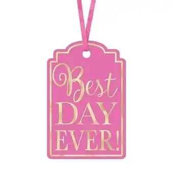 Tesco Pink Best Day Ever! Tags - Pack of 25 offer