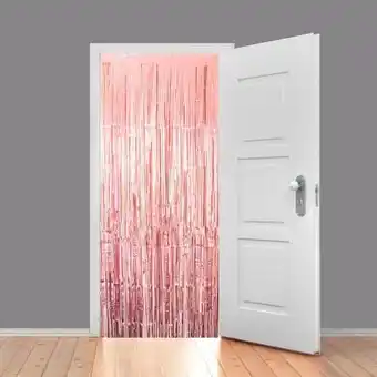 Tesco Rose Gold Foil Door Curtain Backdrop 92cm x 244cm offer