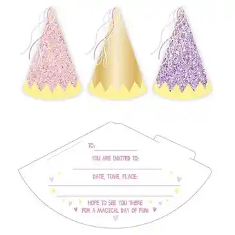 Tesco Fairy Princess Hats Invitations with Envelopes - Pack of 6 offer