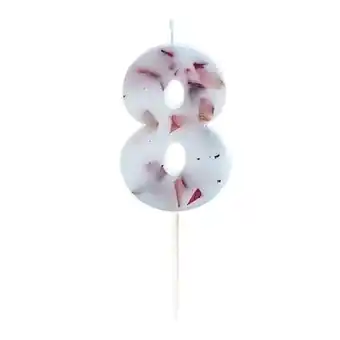 Tesco Pressed Petal Number 8 Shaped Candle offer