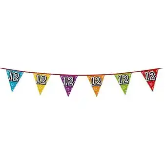 Tesco Age 12 Holographic Foil Pennant Bunting 8m offer