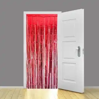 Tesco Red Foil Door Curtain Backdrop 92cm x 244cm - Pack of 25 offer