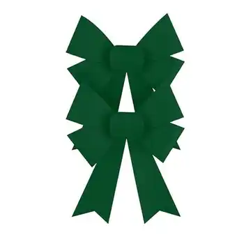 Tesco Forest Green Velour Christmas Gift Bows - Pack of 2 offer