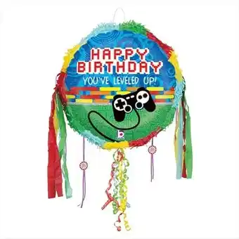 Tesco Game Controller Birthday Holographic Pull String Pinata offer