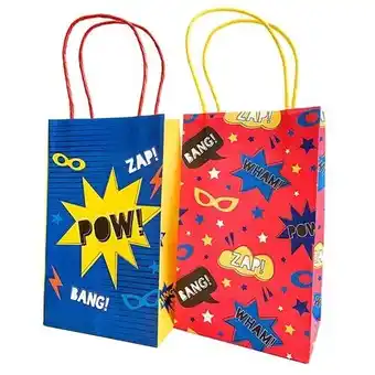 Tesco Superhero Paper Party Bags - Pack of 8 offer