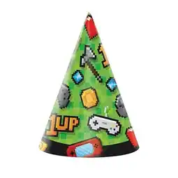 Tesco Gaming Cone Party Hats - Pack of 8 offer