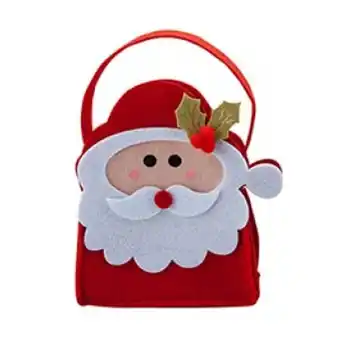 Tesco Santa Claus with Holly Christmas Felt Treat Bag offer