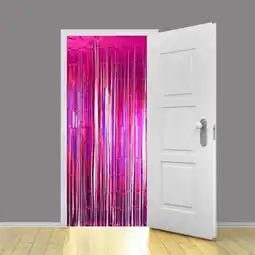 Tesco Holographic Hot Pink Foil Door Curtain Backdrop 92cm x 244cm - Pack of 5 offer