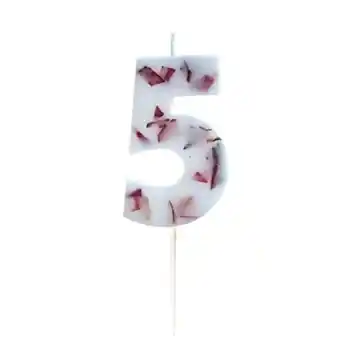 Tesco Pressed Petal Number 5 Shaped Candle offer