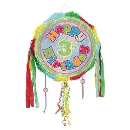 Tesco Happy 3rd Birthday Holographic Pull String Pinata offer