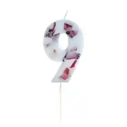 Tesco Pressed Petal Number 9 Shaped Candle offer