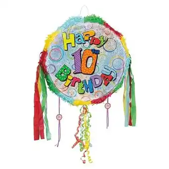 Tesco Happy 10th Birthday Holographic Pull String Pinata offer