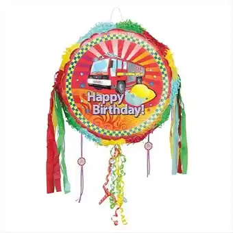 Tesco Fire Engine Birthday Pull String Pinata offer