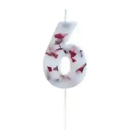 Tesco Pressed Petal Number 6 Shaped Candle offer