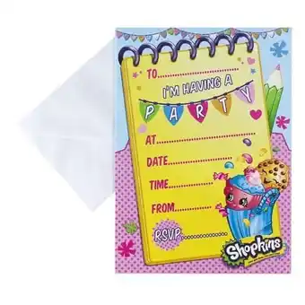 Tesco Shopkins Party Invitations with Envelopes - Pack of 20 offer