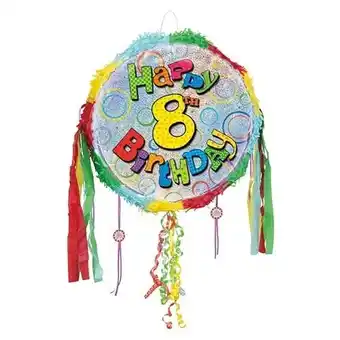 Tesco Happy 8th Birthday Holographic Pull String Pinata offer