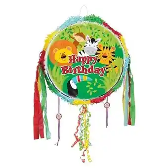 Tesco Animal Jungle Happy Birthday Pull String Pinata offer