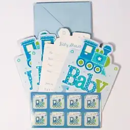 Tesco Blue Welcome Baby Boy Baby Shower Postcard Invitations With Envelopes - Pack of 8 offer