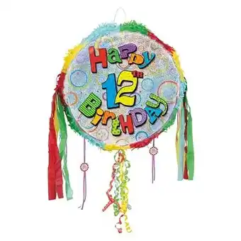 Tesco Happy 12th Birthday Holographic Pull String Pinata offer