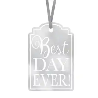 Tesco Silver Best Day Ever! Tags - Pack of 25 offer