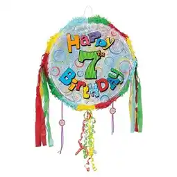 Tesco Happy 7th Birthday Holographic Pull String Pinata offer