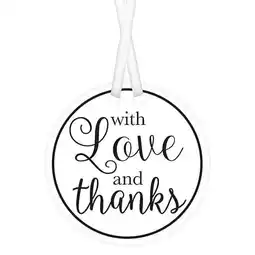 Tesco White With Love & Thanks Tags with Twist Ties - Pack of 25 offer