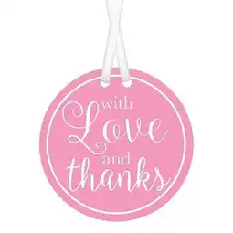 Tesco Pink With Love & Thanks Tags with Twist Ties - Pack of 25 offer