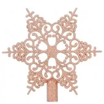 Tesco 6 Tip Glittered Rose Gold Christmas Tree Top Star 20cm offer