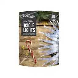 Tesco White LED Christmas Icicle Lights 100cm offer