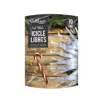 Tesco White LED Christmas Icicle Lights 100cm offer