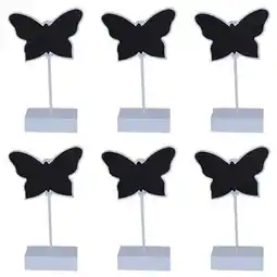 Tesco Butterfly Place Card Holder Chalk Board in White - Pack of 6 offer