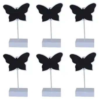 Tesco Butterfly Place Card Holder Chalk Board in White - Pack of 6 offer