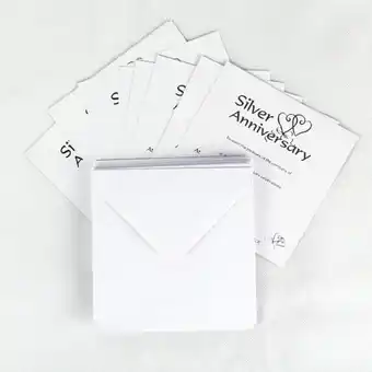 Tesco Silver Anniversary Invitations with Envelopes - Pack of 10 offer