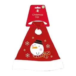 Tesco Snowman Red Fleece Embroidered Christmas Hat offer