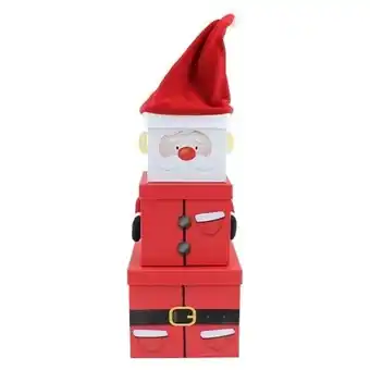 Tesco Santa Plush Christmas Large Stackable Gift Boxes - Pack of 3 offer