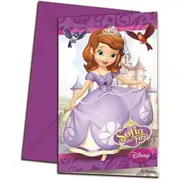 Tesco Sofia The First Invitations with Envelopes - Pack of 6 offer