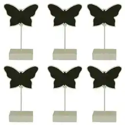 Tesco Butterfly Place Card Holder Chalk Board in Ivory - Pack of 6 offer