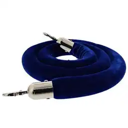 Tesco Blue Velvet Rope with Chrome Hooks offer