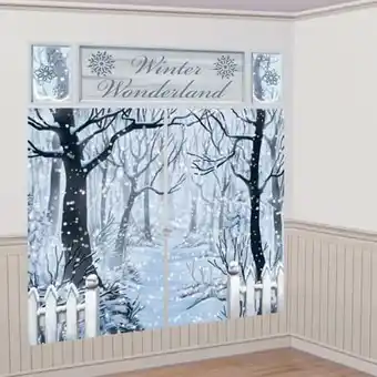 Tesco Winter Wonderland Scene Setter Christmas Backdrop Decorating Kit offer