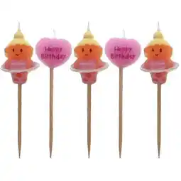 Tesco Ballerina Birthday Candles - Pack of 5 offer