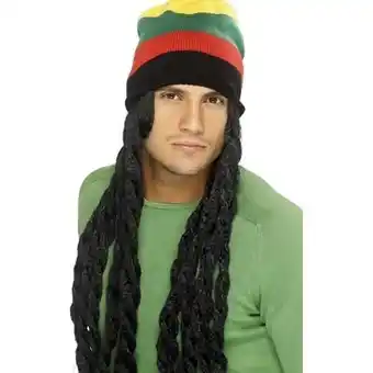 Tesco Rasta Hat with Dreadlocks Mens Long Wig offer