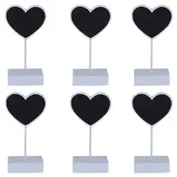 Tesco Heart Place Card Holder Chalk Board in White - Pack of 6 offer