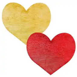 Tesco Red & Gold Corrugated Foil Love Heart Cutouts 7cm - Pack of 20 offer