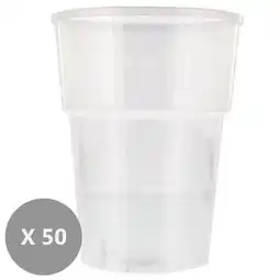 Tesco Clear Plastic Pint Glasses 670ml - Pack of 50 offer