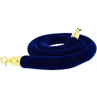 Tesco Blue Velvet Rope with Brass Hooks offer