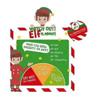 Tesco Christmas Elf Naughty or Nice Behaviour Barometer Plaque Chart offer