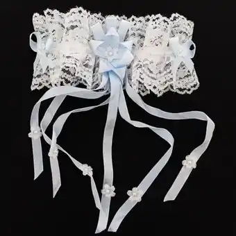 Tesco White and Blue Wedding Lace Garter offer