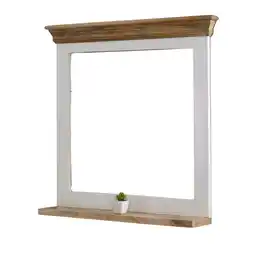 Tesco Milano Solid Mango Wood Wall Mirror White offer