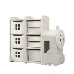 Tesco Living and HomeTrain-Shaped Toy Storage Rack with Drawers - 96*33*85cm offer